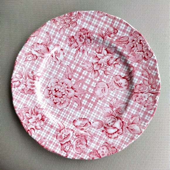 Rare 1994 Genevieve Lethu Serenade Plate Flowers Pink France Cottagecore Floral